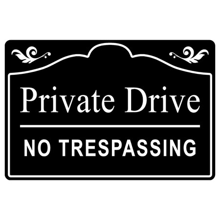 Sign Solutions Usa Private Drive No Trespassing 18"X12" Diamond Grade Cubed Reflective (DG3) 080 DCS08DWT1812CUS00224